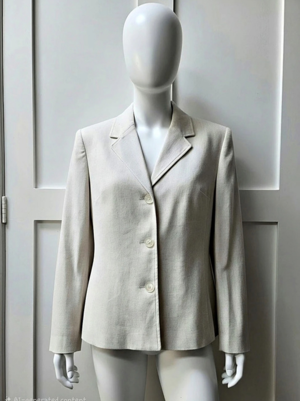 Sagharbor Stretch Petite Blazer Stretch Blazer in Cream Size 16P Like New